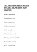 THE LANGUAGE OF MEDICINE PRACTICE EXAM 2026 COMPREHENSIVE STUDY SOLUTIONS