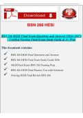 BSN 266 HESI Final Exam Questions and Answers 2026&ndash;2027 &vert; Verified Nursing Final Study Guide & A&plus; Prep