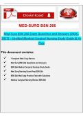 Med-Surg BSN 266 Exam Questions & Answers &lpar;2026&ndash;2027&rpar; &ndash; Verified HESI Nursing Study Guide & A&plus; Prep
