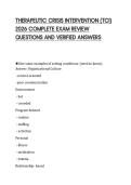 THERAPEUTIC CRISIS INTERVENTION &lpar;TCI&rpar; 2026 COMPLETE EXAM REVIEW QUESTIONS AND VERIFIED ANSWERS