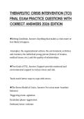 THERAPEUTIC CRISIS INTERVENTION &lpar;TCI&rpar; FINAL EXAM PRACTICE QUESTIONS WITH CORRECT ANSWERS 2026 EDITION