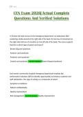 CEN Exam 2026&vert; Actual Complete Questions And Verified Solutions