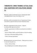 THERAPEUTIC CRISIS TRAINING ACTUAL EXAM 2026 QUESTIONS WITH SOLUTIONS GRADED A&plus;