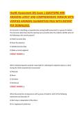 Health Assessment 301 &ndash; Exam 1 &ndash;latest update&ndash; Comprehensive Practice Questions with Verified Answers