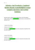 Orthotics And Prosthetics Combined Written Boards Exam2026&vert;2027-Actual Complete Questions And Verified Solutions