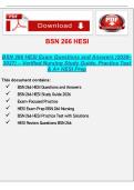 BSN 266 HESI Exam Questions and Answers 2026&ndash;2027 &vert; Verified Nursing Study Guide&comma; Practice Test & A&plus; HESI Prep
