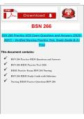 BSN 266 Practice HESI Exam Questions and Answers 2026&ndash;2027 &vert; Verified Nursing Practice Test & Study Guide