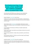 Psychopharmacology drugs EXAM LATEST QUESTIONS AND VERIFED ANSWERS 100- GUARANTEED PASS&period;