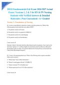 HESI Fundamentals Exit Exam 2026&sol;2027 Actual Exam &vert; Versions 1&comma; 2 & 3 for RN & PN Nursing Students with Verified Answers & Detailed Rationales &vert; Pass Guaranteed - A&plus; Graded