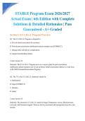 STABLE Program Exam 2026&sol;2027 Actual Exam &vert; 6th Edition with Complete Solutions & Detailed Rationales &vert; Pass Guaranteed - A&plus; Graded