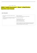 NR302- Health Assessment 1- Week 1 eDapt Review  Questions and Answers