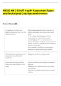 NR302 WK 3 EDAPT Health Assessment Types  and Techniques Questions and Answers