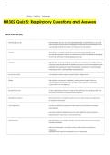 NR302 Quiz 5&colon; Respiratory Questions and Answers