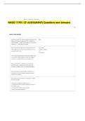 NR302 TYPES OF ASSESSMENTS Questions and Answers