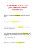ATI NUTRITION PRACTICE TEST QUESTIONS WITH VERIFIED SOLUTIONS 2026