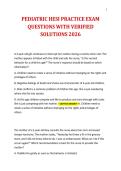 PEDIATRIC HESI PRACTICE EXAM QUESTIONS WITH VERIFIED SOLUTIONS 2026