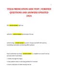 TEXAS MEDICATION AIDE TEST &vert; VERIFIED QUESTIONS AND ANSWERS UPDATED 2026