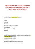 BALANCED BODY WRITTEN TEST EXAM QUESTIONS AND VERIFIED ACCURATE SOLUTIONS &vert; UPDATED 2026
