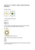 BIOLOGY 212 - KUKDAY - EXAM 1 QUESTIONS AND ANSWERS