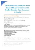 CPCT Practice Exam 2026&sol;2027 Actual Exam &vert; 100&percnt; Correct Answers with Detailed Rationales &vert; Pass Guaranteed - A&plus; Graded