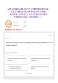 ASP ASSOCIATE SAFETY PROFESSIONAL EXAM QUESTIONS AND ANSWERS WITH COMPLETE SOLUTIONS &vert; NEW UPDATE 2026 &lpar;GRADED A&plus;&rpar;