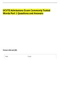 UCVTS Admissions Exam Commonly Tested Words Part 1 Questions and Answers