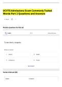 UCVTS Admissions Exam Commonly Tested Words Part 2 Questions and Answers
