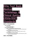 Elite Test Bank&colon; Medical Terminology & Clinical Syntax &lpar;2026&sol;2027&rpar; &vert; Quick & Easy Medical Terminology 9th Edition 