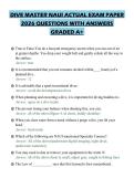 DIVE MASTER NAUI ACTUAL EXAM PAPER 2026 QUESTIONS WITH ANSWERS GRADED A&plus;