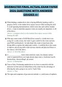 DIVEMASTER FINAL ACTUAL EXAM PAPER 2026 QUESTIONS WITH ANSWERS GRADED A&plus;