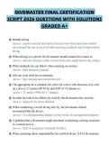 DIVEMASTER FINAL CERTIFICATION SCRIPT 2026 QUESTIONS WITH SOLUTIONS GRADED A&plus;