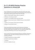 Dr&period; C-s PA MPJE Review Practice Questions & Answers