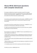 Illinois MPJE 2024 Exam Questions with Complete Solutions