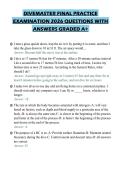 DIVEMASTER FINAL PRACTICE EXAMINATION 2026 QUESTIONS WITH ANSWERS GRADED A&plus;