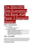 AQA A-Level Economics Paper 3 Test Bank&colon; 2026&sol;2027 Synoptic Mastery & Cheat Sheet