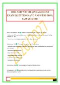 SOIL AND WATER MANAGEMENT EXAM QUESTIONS AND ANSWERS 100&percnt; PASS 2026&sol;2027