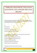 TOPRANK&colon; DIAGNOSTIC TEST EXAM QUESTIONS AND ANSWERS 100&percnt; PASS 2026&sol;2027