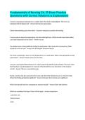 Fundamentals of Nursing Ch&period; 25 Exam Practice Questions with Correct Solutions & Explanations 