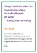 Nursing TestBank2026&colon; Dosage Calculations Made Easy 8th Ed Test Bank &vert; Dimensional Analysis NCLEX MCQs &plus; Rationales