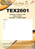 TEX2601 Assignment 1 &lpar;COMPLETE ANSWERS&rpar; Semester 1 2026 &lpar;792539&rpar; - DUE 31 March 2026