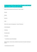 Fundamentals of Nursing Exam Review with Solved Questions with Accurate Solutions