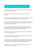 Intro to Nursing and Professional Formation Exam Revision Question & Certified Answer