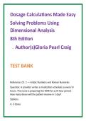 Nursing TestBank2026&colon; Dosage Calculations Made Easy 8th Ed Test Bank &vert; Gloria Craig NCLEX MCQs & Dimensional Analysis Practice