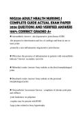 NSG320 ADULT HEALTH NURSING I COMPLETE GUIDE ACTUAL EXAM PAPER 2026 QUESTIONS AND VERIFIED ANSWERS 100&percnt; CORRECT GRADED A&plus;