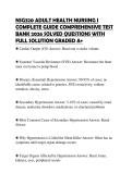 NSG320 ADULT HEALTH NURSING I COMPLETE GUIDE COMPREHENSIVE TEST BANK 2026 SOLVED QUESTIONS WITH FULL SOLUTION GRADED A&plus;