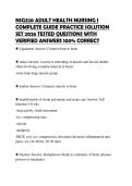 NSG320 ADULT HEALTH NURSING I COMPLETE GUIDE PRACTICE SOLUTION SET 2026 TESTED QUESTIONS WITH VERIFIED ANSWERS 100&percnt; CORRECT