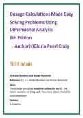 Dosage Calculations Test Bank 2026 &vert; Craig 8th Edition MCQs &vert; Dimensional Analysis Nursing Study Guide & Exam Questions