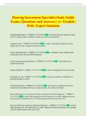 Hearing Instrument Specialist Study Guide  Exam &vert; Questions and Answers &vert; A&plus; Graded &vert;  With  Expert Solutions