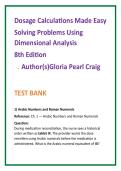 Dosage Calculations Test Bank 2026 &vert; Craig 8th Edition MCQs &vert; Nursing Dosage Calculations Study Guide with Rationales