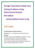 Nursing TestBank2026&colon; Dosage Calculations Made Easy 8th Ed Test Bank &vert; Dimensional Analysis NCLEX RN Medication Math MCQs